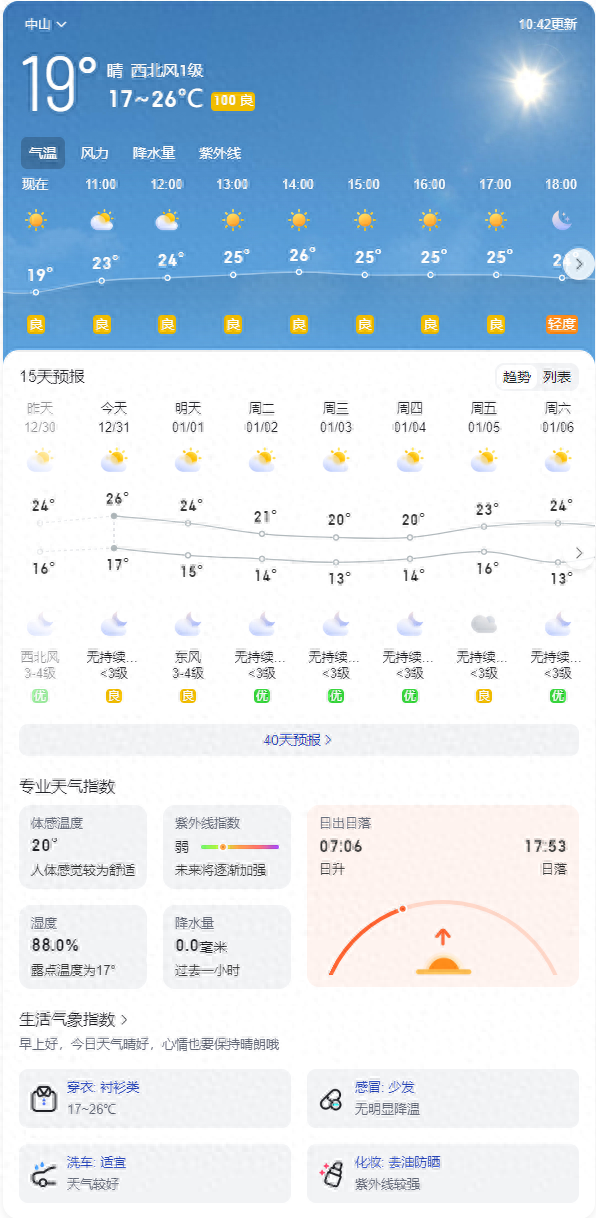 注意了！中山市未来一周的天气预报出来了！着装建议！