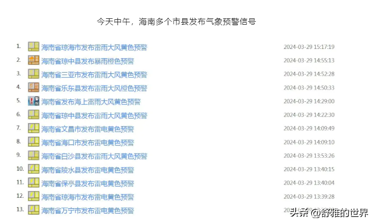 罕见冰雹袭海南！定安、天涯连发预警，海南接下来天气→