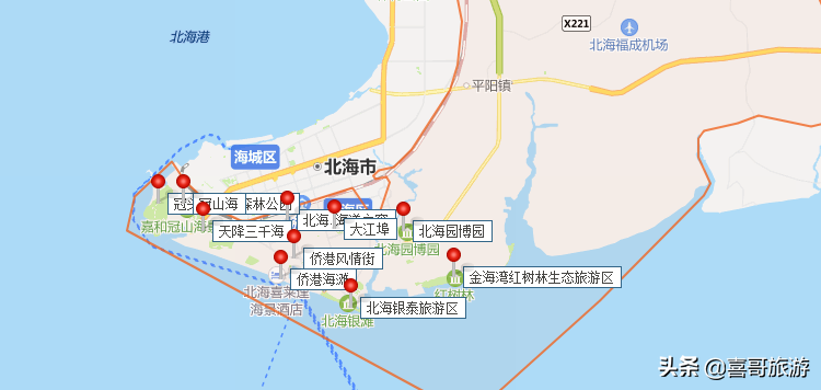 广西北海市银海区十大景区有哪些？自驾游如何安排行程？