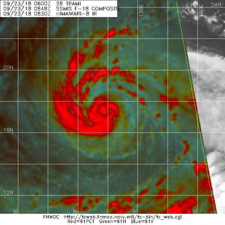 24号台风潭美突然打开清晰台风眼，它也想做“风王”了？