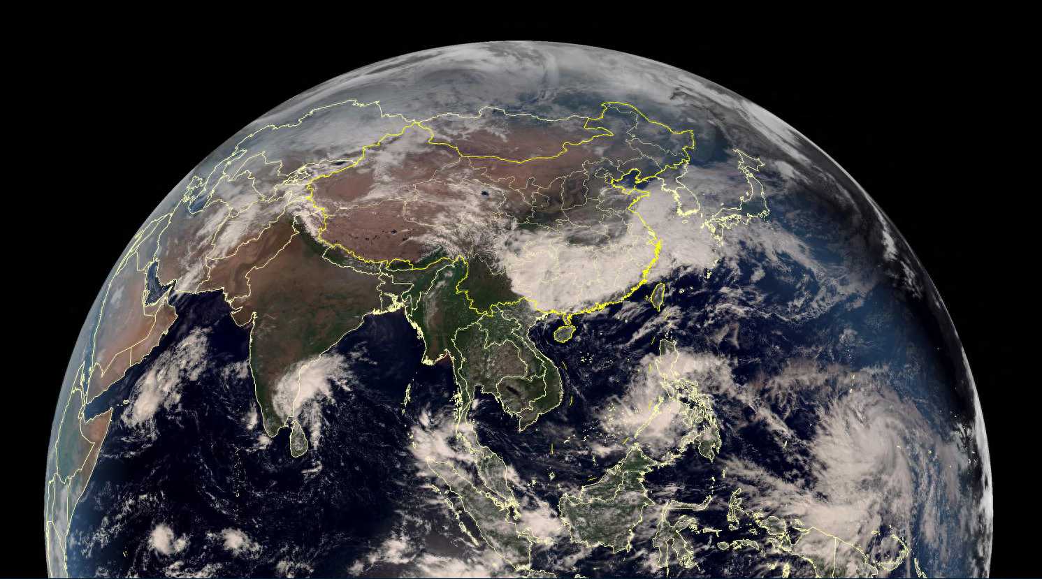 高清卫星云图看天气：11月21日，西太平洋双台风共舞