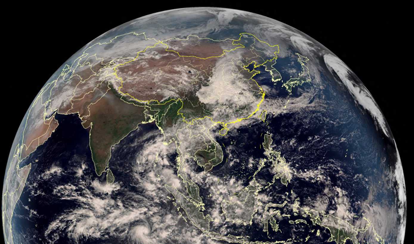 高清卫星云图看天气：超凶冷空气变温带气旋，我国大雾弥漫