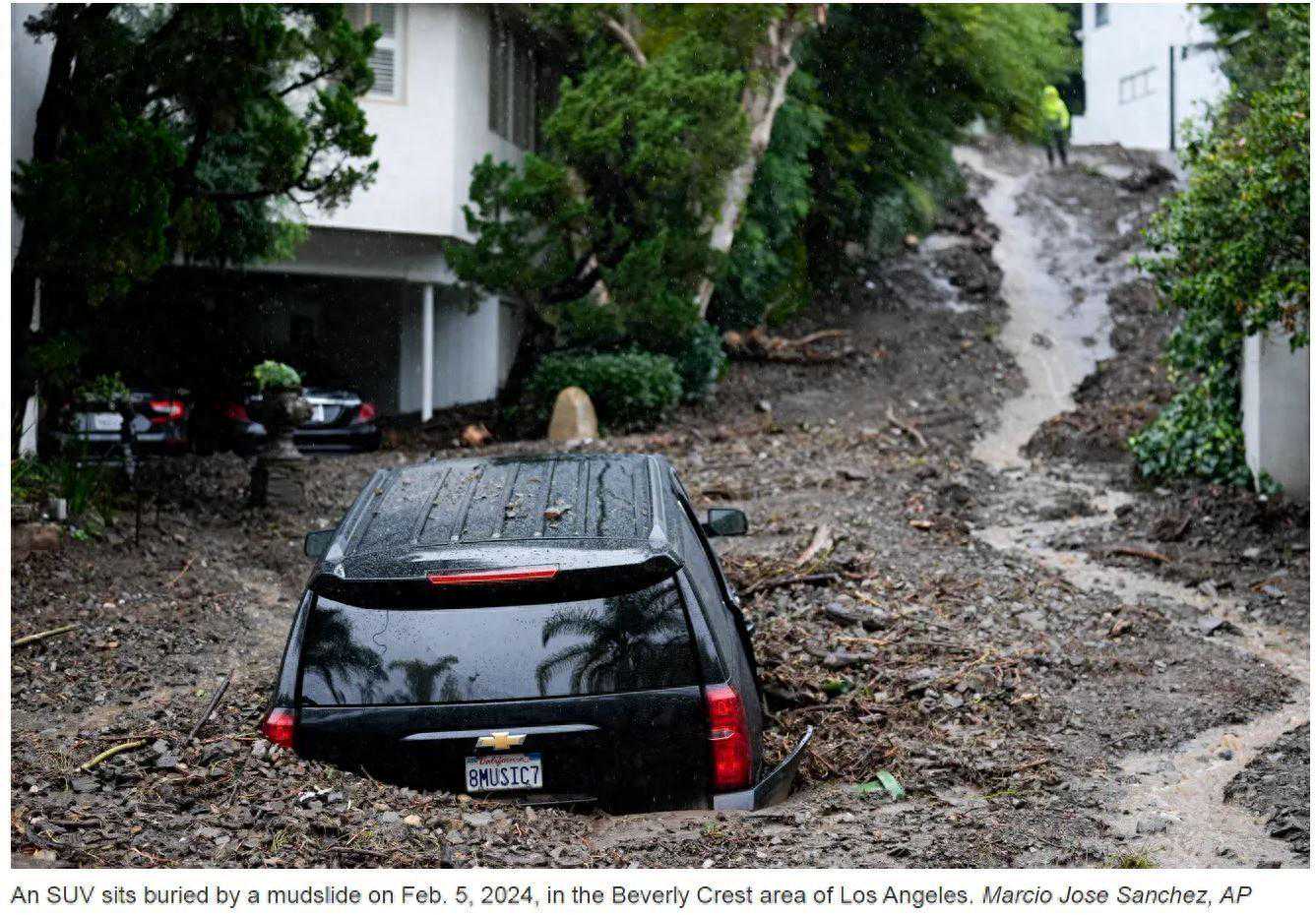 “千年降一回”？ 美国洛杉矶遭遇罕见极端天气